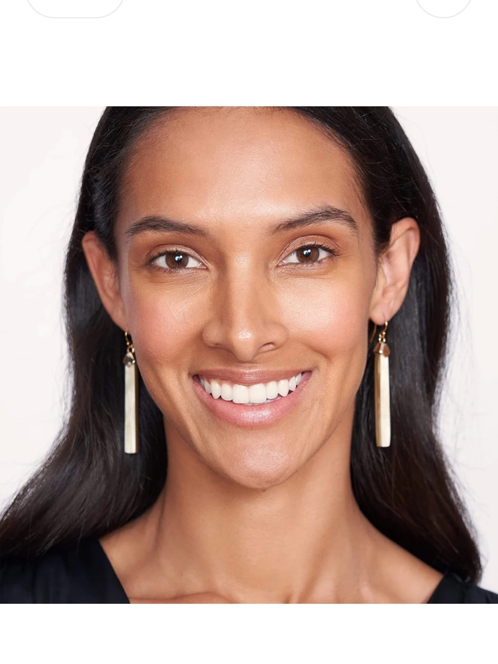 Dylan Linear Drop Earrings in Horn